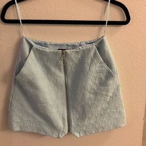 Topshop light blue zipper skirt